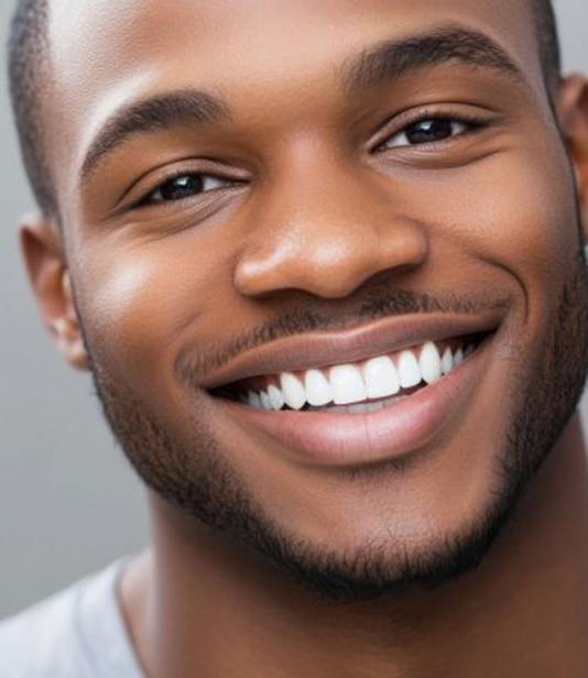 Portrait of handsome man with bright white teeth