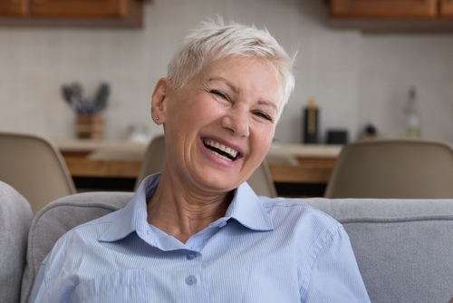 older woman laughing