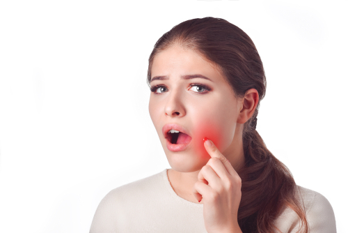 woman with mouth pain